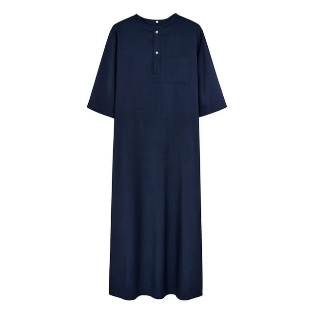 XDZJLR Men Shirts New Arab Muslim Casual Short Sleeve Loose Robe Shirts for Men