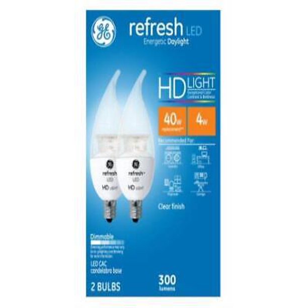 GE Lighting Refresh CAC E12 (Candelabra) LED Bulb Daylight 40 Watt