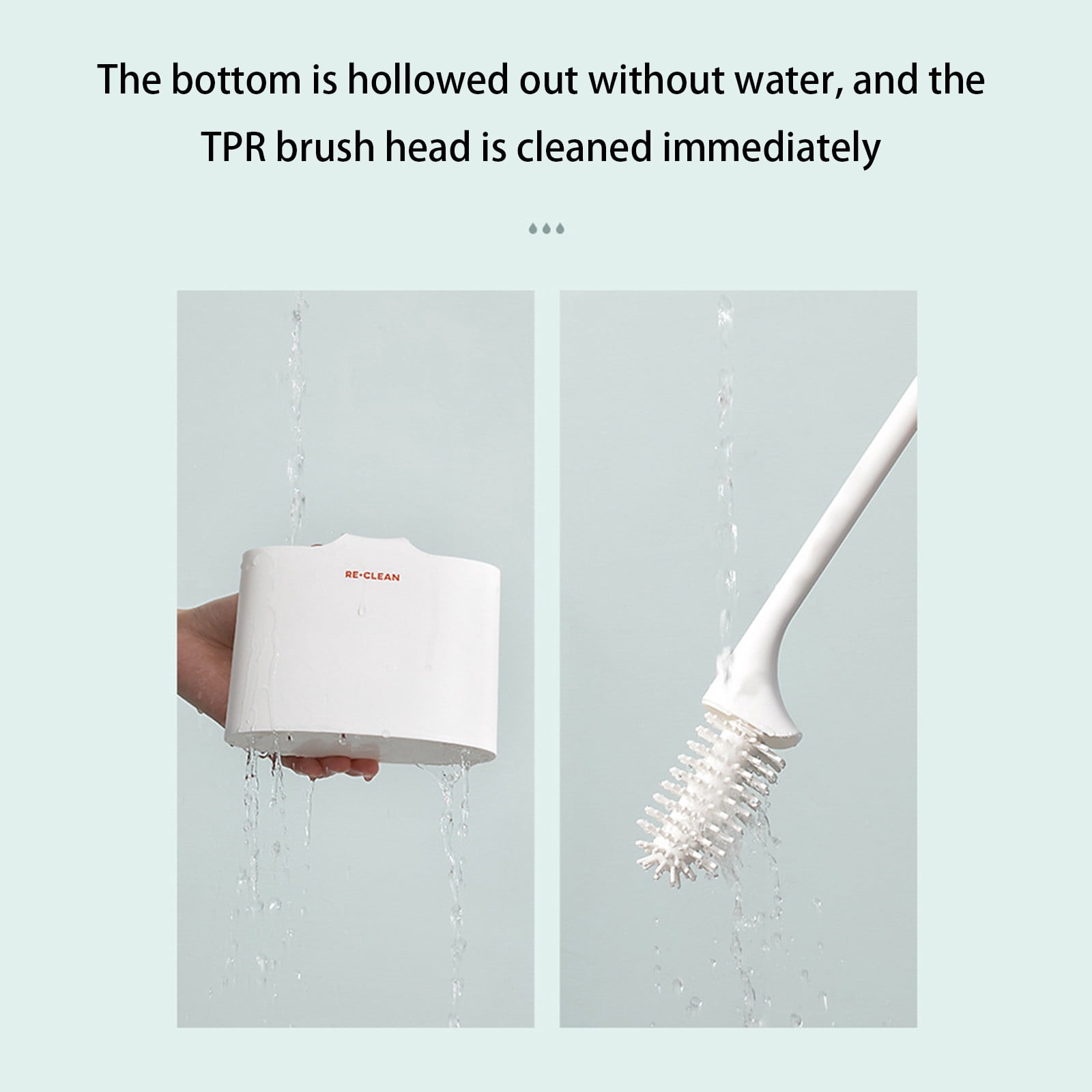 Nilvkv Toilet Brushand and Holder Set 2-In-1 Symmetrical Toilet Brush for Bathroom Toilet, 16.3Inch
