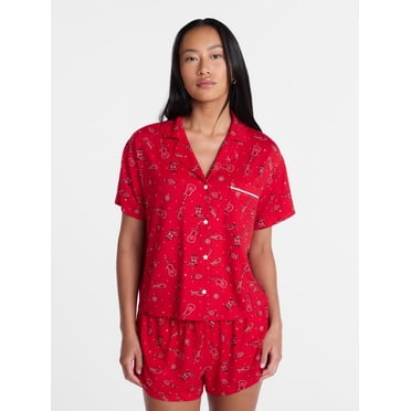 Country Festival Fourth of July Women's Notch Top and Shorts Pajama Set from Way to Celebrate, 2-Piece, Sizes XS-3X