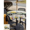thumbnail image 5 of Outdoor Tablecloth with Umbrella Hole for Patio/Picnic/Party/Camping, Summer Truck Lemon Waterproof Table Cloth Square Cover Washable, Nautical Coastal Linen Texture (60"x 60"), 5 of 8