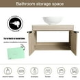 thumbnail image 2 of BNK 30'' Wall-Mounted Bathroom Vanity with White Ceramic Sink,Modern Brown Floating Bathroom Vanity Set, Single Bathroom Vanity and Sink Combo,with 2-Door Cabinet, 2 of 12