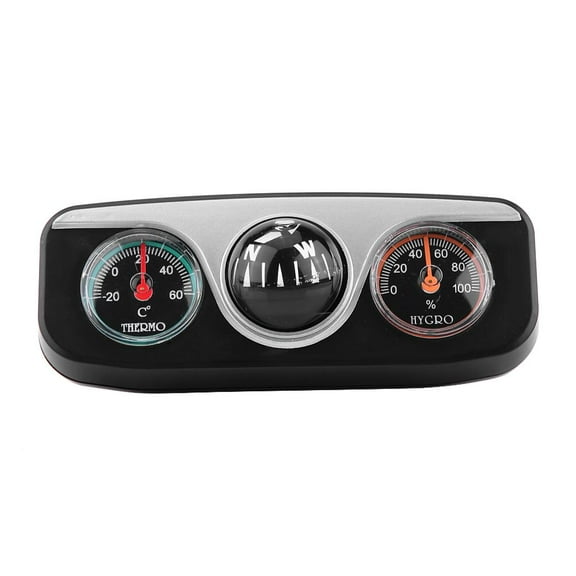 LYUMO Dash Mount Navigation 3 in 1 Car Truck Dash Mount Navigation Direction Thermometer Hygrometer, Car Thermometer