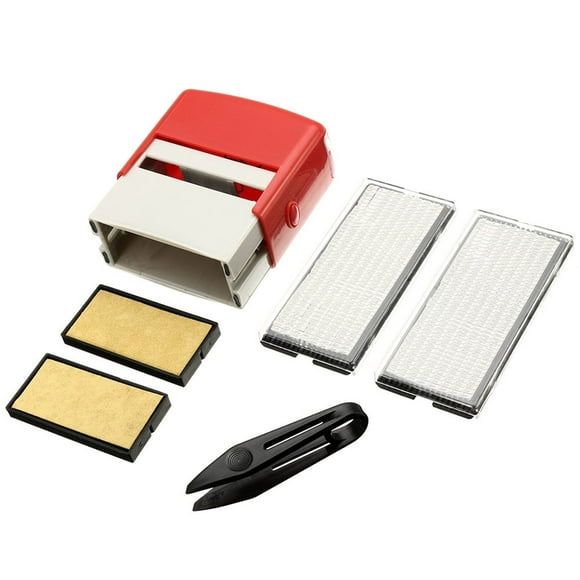 YOPTOP 1 Pcs Custom Personalised Self Inking Rubber Stamp Kit Business Name Address DIY New,red