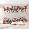 thumbnail image 3 of 4th of July Outdoor Waterproof Pillow Covers, Red Blue Independence Day Floral Star Rustic Decorative Square Throw Pillowcase Sofa Cushion Sham for Patio/Couch/Chair, 24"x24" 2 Pack, 3 of 8
