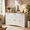 Retro, variant on Aiho 55.1" Sideboard Buffet Cabinet with 3 Drawers & 4 Doors, Modern Storage Console for Kitchen, Dining Room, Living Room, White and Brown