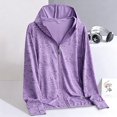 thumbnail image 2 of Women's Sun Protection Jacket Hooded Cooling Shirt Athletic Jacket (Purple M), 2 of 4