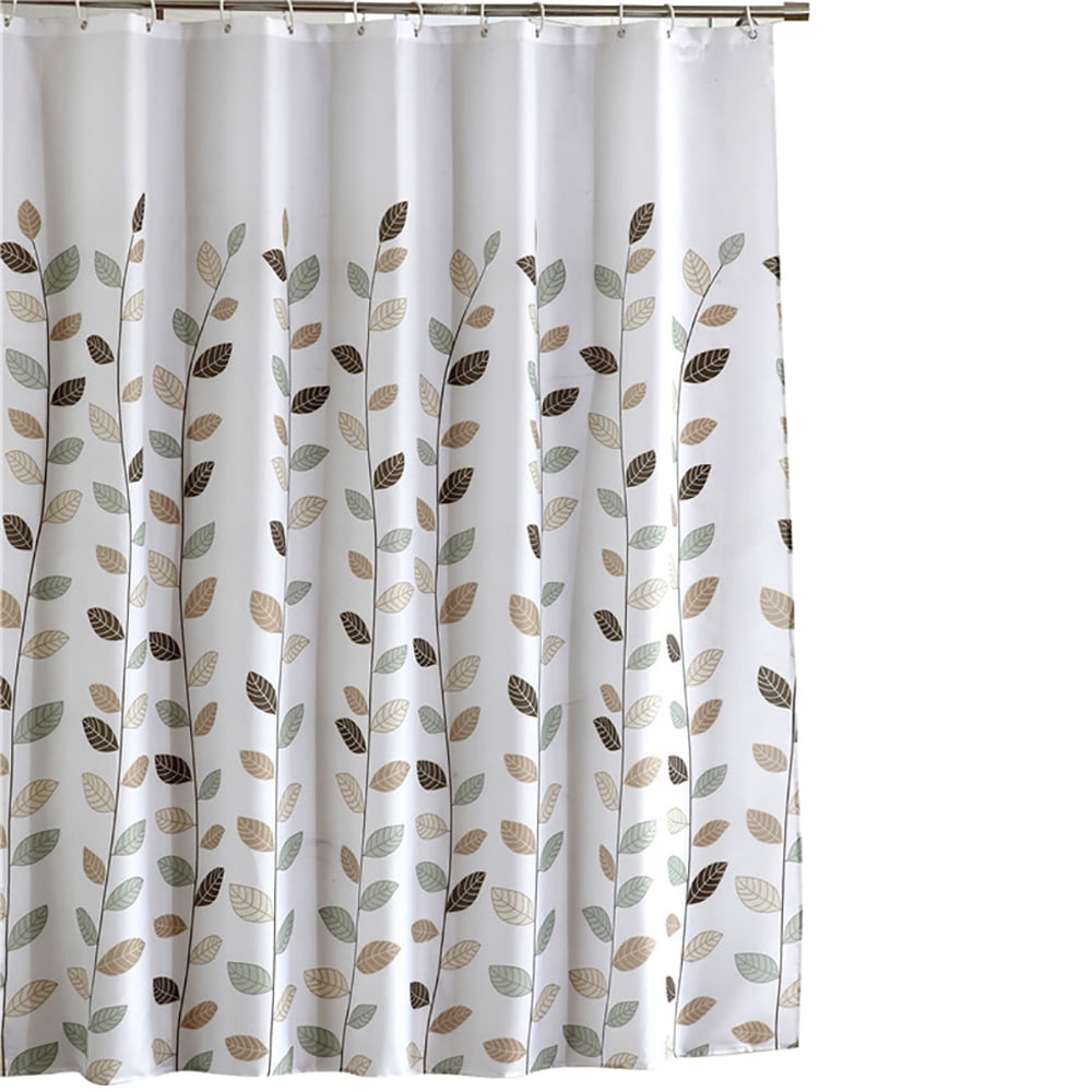 Waterproof Polyester Fabric Bathroom Shower Curtain Sheer Panel Large 12 Hooks 