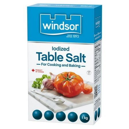 WINDSOR Table Salt  1 KG/35.3oz.  {Imported from Canada}