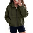 thumbnail image 2 of Ihhxva Jacket for Women Hooded Windbreaker with Drawstring Zip-Up Outerwear, Lightweight Rain Coat Pockets Outdoor Activities S-2XL, 2 of 9