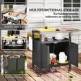 thumbnail image 4 of Outsunny Outdoor Grill Cart Table with Foldable Side Table, Black, 4 of 10