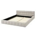 thumbnail image 4 of Queen Size Upholstered Bed Frame,No Box Spring Needed, Sturdy Solid Wood Platform Bed with Thick Chenille Fabric & Headboard , Easy Assembly, Modern Bedroom Upgrade, Durable Design, Beige, 4 of 7