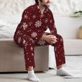 thumbnail image 6 of Bingfone Men's Pajama Set 2 Piece Loungewear PJs, Long Sleeve with Pajama Pants-Romantic white snowflakes, 6 of 7
