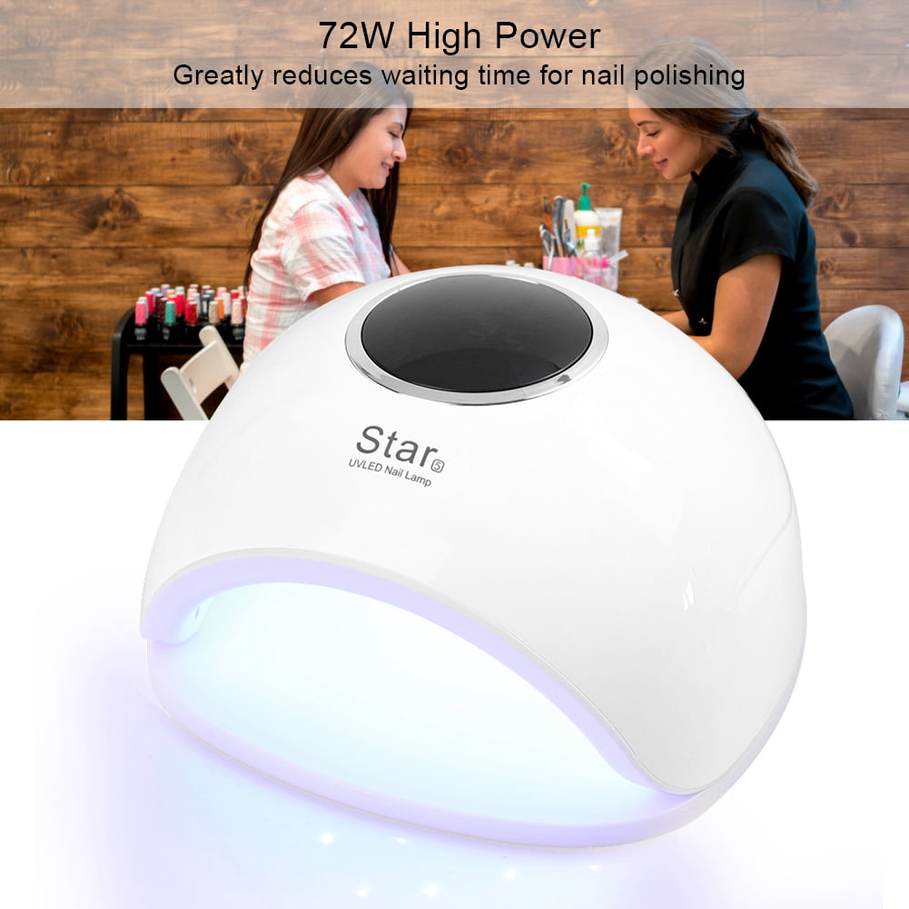 Nieyigj 72W LED UV Nail Dryer Lamp Smart Nail Phototherapy Gel Polish Curing Tools White Quick Dry Portable Manicure Pedicure Salon Equipment with Automatic Sensor and Adjustable Timer Settings
