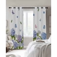 thumbnail image 4 of Spring Hydrangeas Blackout Curtains for Bedroom Living Room Darkening Curtains 84 Inch Length 2 Panels Set Purple Floral Butterfly Leaves Window Curtain Window Treatment Grommet Drapes 42"x84", 4 of 9