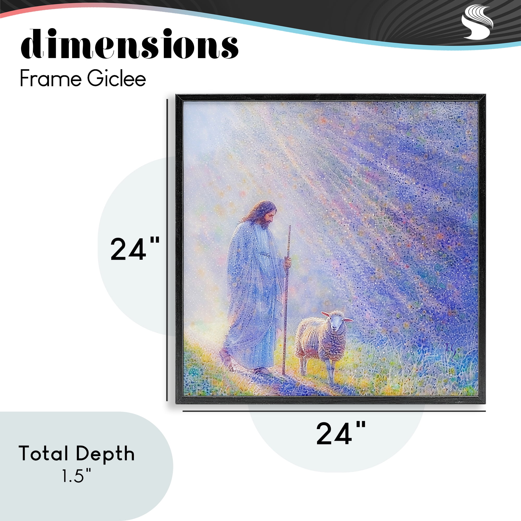 Guiding Light Shepherd Black Framed Giclee Art, design by Ivan Guaderrama