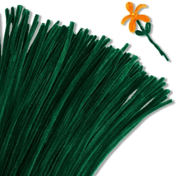 200 Pcs Pipe Cleaner Craft Set,Topboutique Chenille Stems Pipe Cleaners for DIY Craft Projects and Decorations,Chenille Stems Creative Pipe Cleaners for Christmas Gift,0.75 x 30 cm,Green