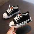 thumbnail image 6 of Quealent Boys and Girl Low Top Canvas Kids Lace up Sneakers Black for Size 9, 6 of 7