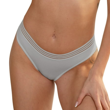 

ZRBYWB Women s Panties Low Waist Striped Tangas No Show Bikini Thongs Women Underwear Panties Cotton Thong Underwear For Women