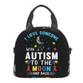 thumbnail image 3 of Hirioo I Love With Autism To The Moon And Back for Crossbody Lunch Box for Women Men with Adjustable Shoulder Strap for School, Work and Travel, 3 of 9