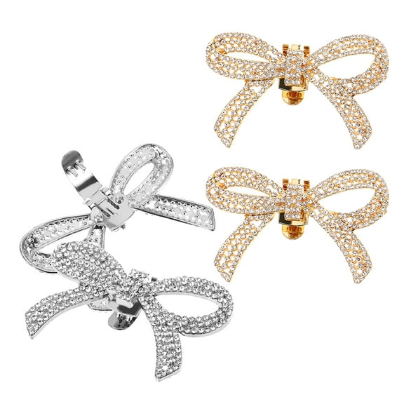 2 Pairs Decorative Rhinestone Shoe Clips Bridal Shoe Clips Sparkly Rhinestone Shoe Decorations Shoe Charms for Women Decorative Shoe Clip Shoe Buckles