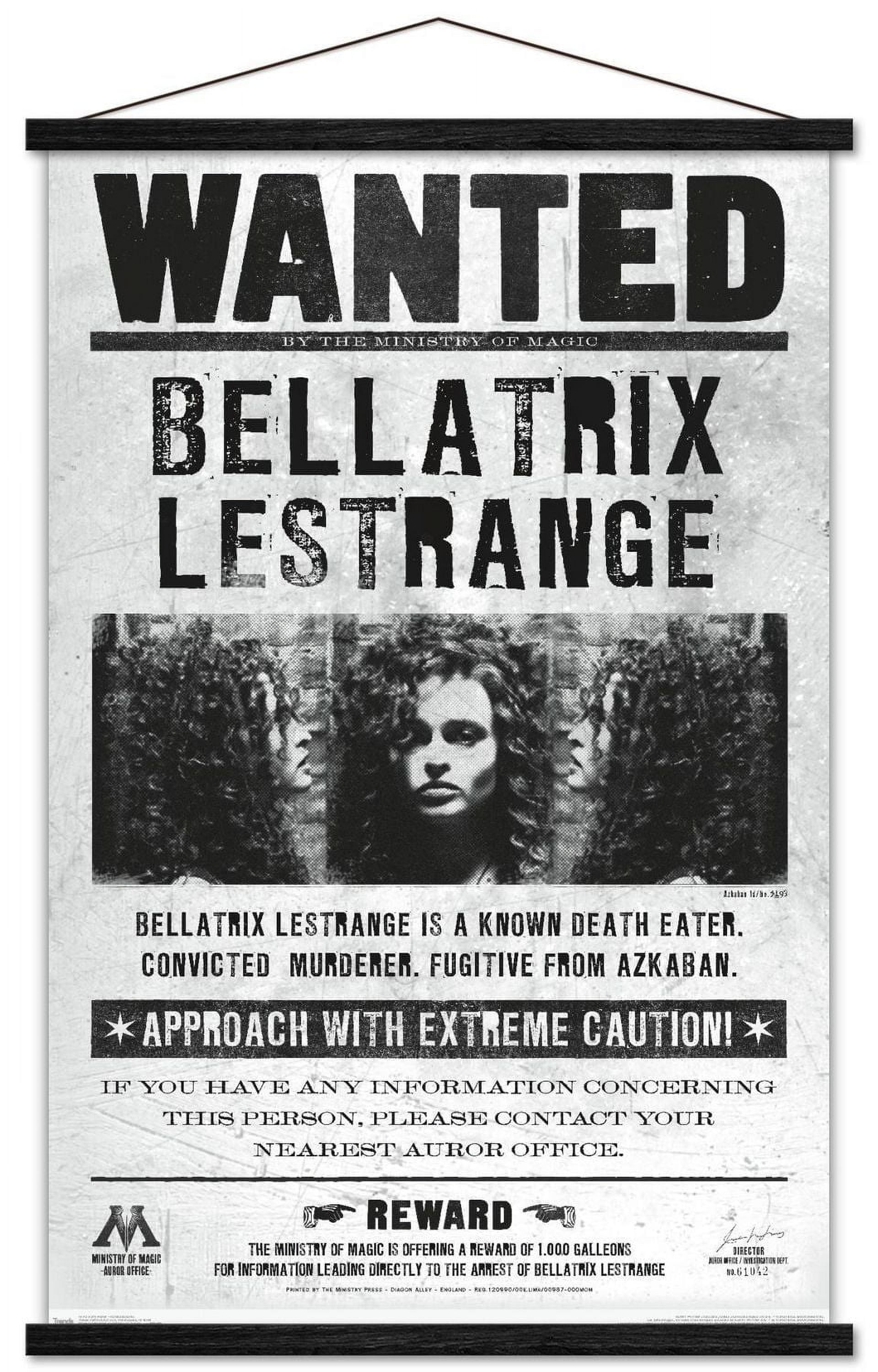 Le monde des sorciers: Harry Potter - Bellatrix Wanted Poster