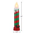 thumbnail image 3 of Mr. Christmas 24" Red & Green Blow Mold Outdoor Candle, 3 of 7