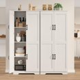 thumbnail image 7 of M optimized Kitchen Pantry Cabinet, Freestanding Storage Cabinet, 60" Tall Cupboard Bathroom Storage Cabinet with 2 Doors and Adjustable Shelves, for Dining Room, Living Room, 7 of 7