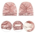 thumbnail image 2 of ZQUUVOU Women's Adjustable Silk Satin Bonnet for Sleeping Hair Wrap Double Layer Sleep Cap Night Turban Braid Women Men Hair Pink, 2 of 9