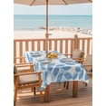 thumbnail image 2 of Outdoor Tablecloth with Umbrella Hole for Patio/Picnic/Party/Camping, Lake Blue Leaves Waterproof Table Cloth Rectangle Table Cover Washable, Summer Farmhouse Botanical Boho Branch (60"x 84"), 2 of 9