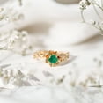 thumbnail image 4 of Rosec Jewels Nature Inspired Ring for Women, Emerald Flower Ring with Diamond (AAA Quality), 18K Yellow Gold, US 9.00, 4 of 8