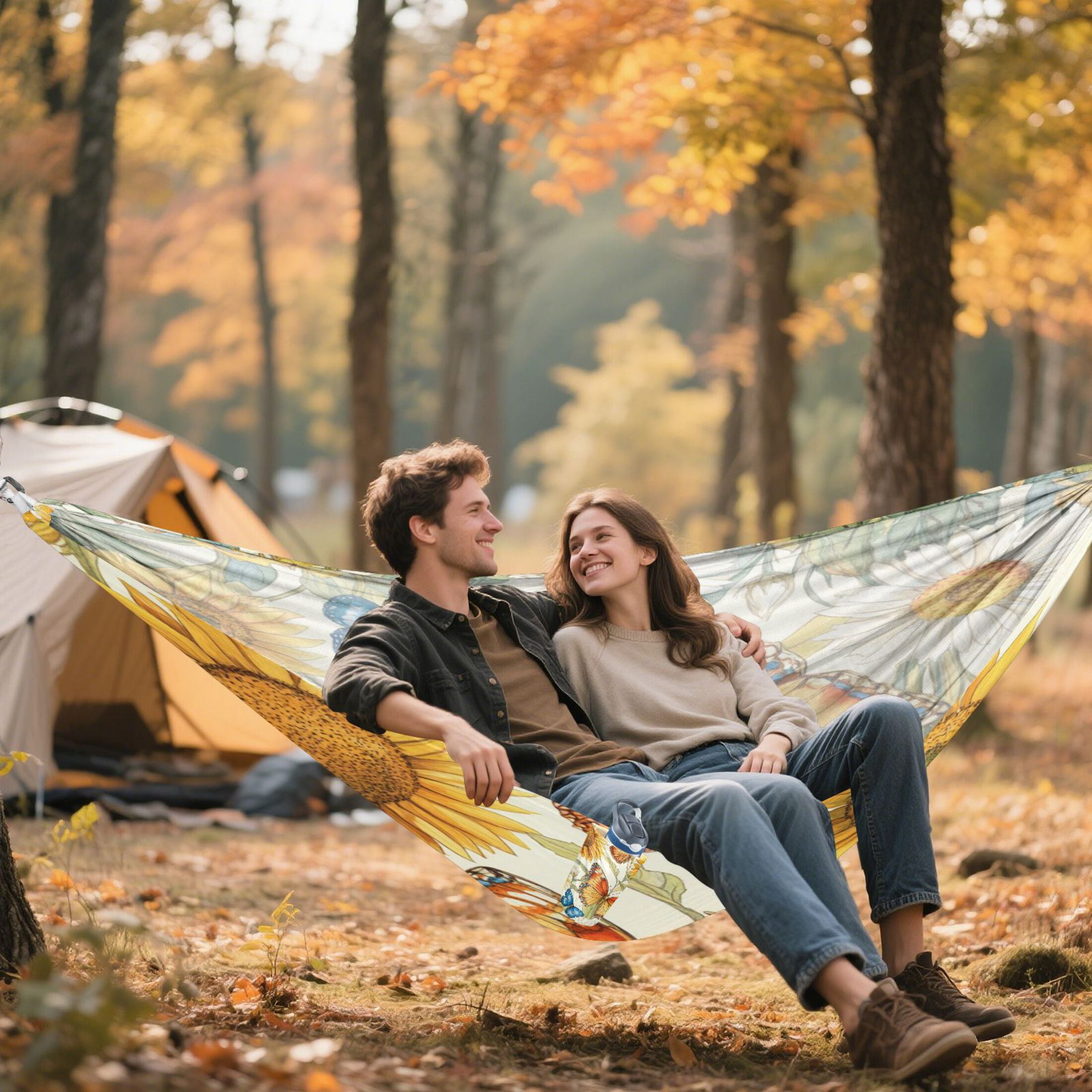 Hammock Camping Hammock Nylon Portable Hammock Travel Camping Hammock Lovely Orange Butterflies