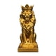 thumbnail image 1 of Figura de león con corona, adorno de mesa, colección decorativa artesanal para escritorio Dorado, 1 of 9