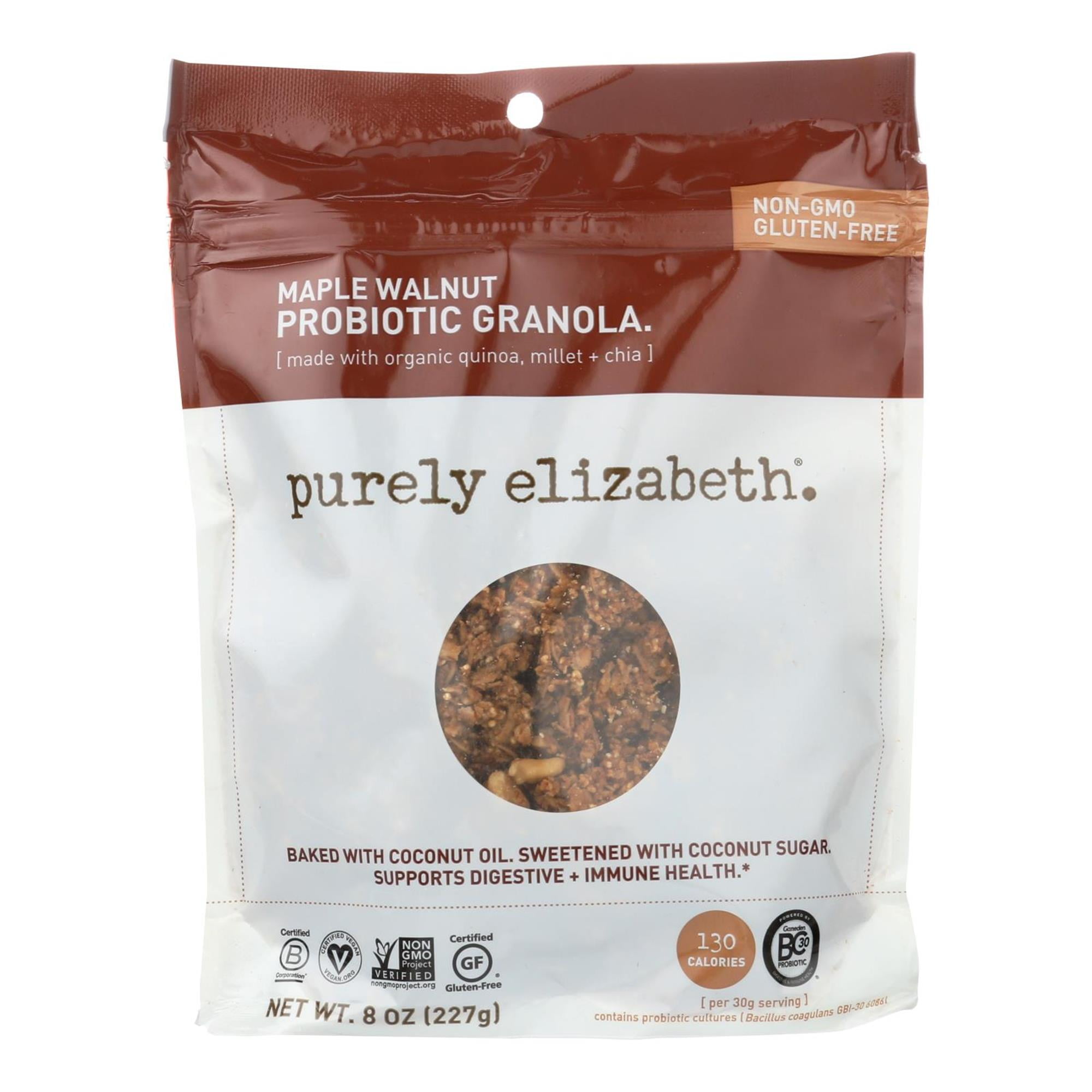 Purely Elizabeth Granola, Maple Walnut Probiotic Pouch, 8 Oz, Pack of 6