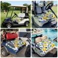 thumbnail image 6 of Golf Cart Seat Covers for 2 Seater,Yellow Lemon Microfiber Cart Seat Towel Blanket,Blue Flower Botanical Blossom Motif Spring Absorbent NonSlip Bench Seats Protector for Golf Course 51"x31", 6 of 9