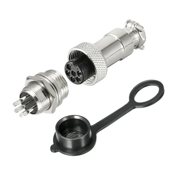 Uxcell 12mm 6 Terminals 5A 300V GX12 Aviation Connector with Plug Cover 5 Set