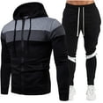 thumbnail image 2 of Brondbend Mens 2 Piece Sweatsuits Sets Mens Jogger Set Long Sleeved Hoodies with Zipper and Pocket Sweatshirt Elastic Waist Sweatpants Tracksuits Winter Fitness Sport Suits,Black, 2 of 6