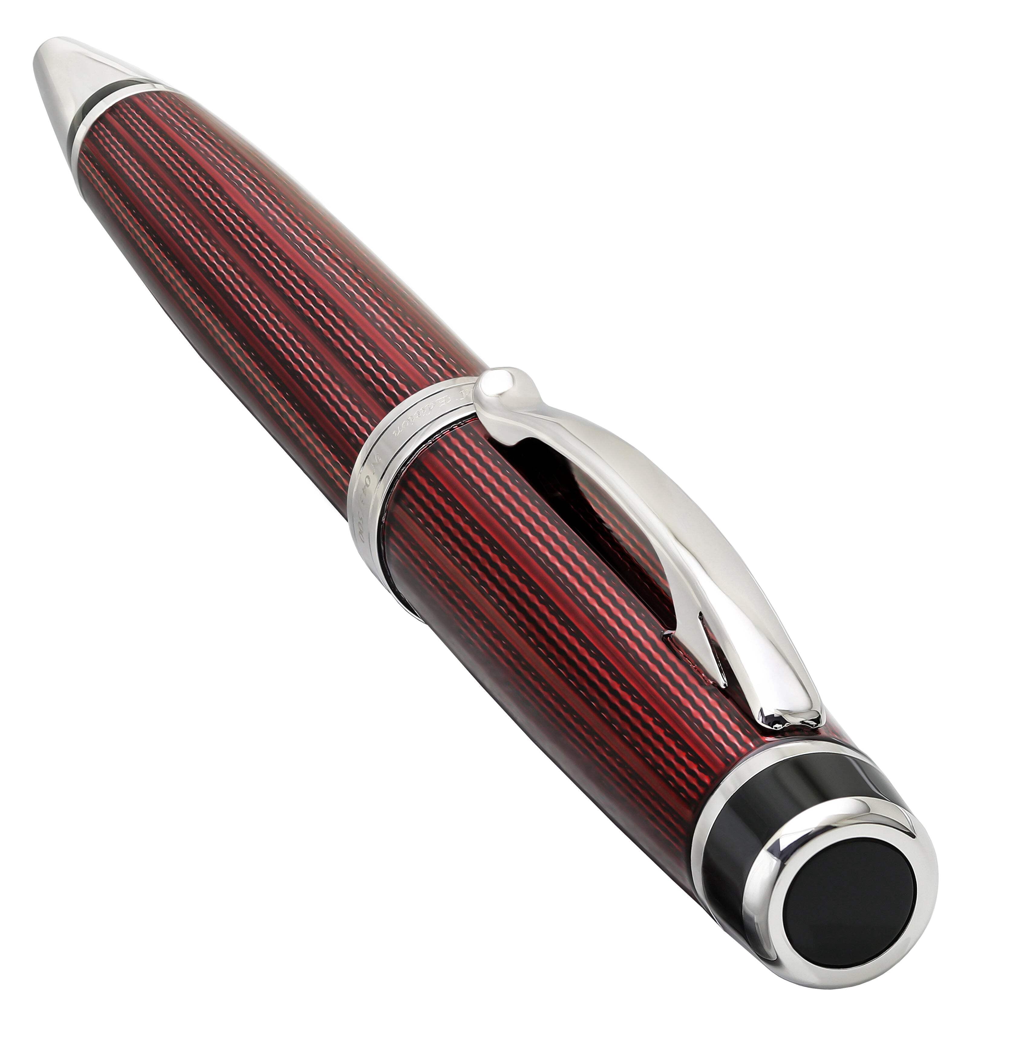 Xezo Xezo Incognito™ Diamond-Cut Lacquered Brass Ballpoint Pen - Burgundy Red