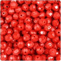 BeadTin Red Opaque 8mm Faceted Round Craft Beads (450pcs)