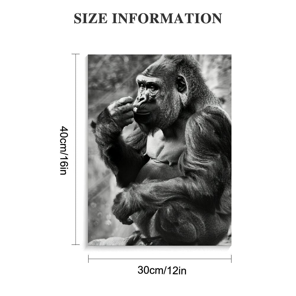 JEUXUS Gorilla Gives The Poster Prints Funny Animal Monkey Canvas