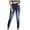 Blue, variant on Women's Mid-Rise Stretch Skinny Jeans Casual Slim Fit Elastic Waist Denim Pants Blue, M