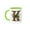 Green/White, variant on 3drose, Celtic Ornamental Monogram K, 11oz Two-tone Blue Mug