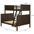 thumbnail image 4 of Linon Brigitte Kid's Twin over Full Convertible Bunk Bed with Built-In Ladder, Walnut, 4 of 8