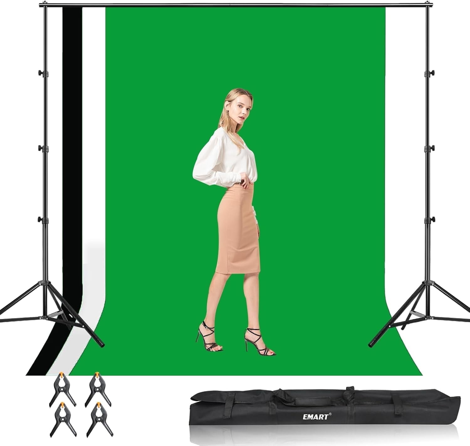EMART Green Screen Photo Backdrop, 10x7 Ft Photoshoot Backdrop Chroma Key Green - View #3