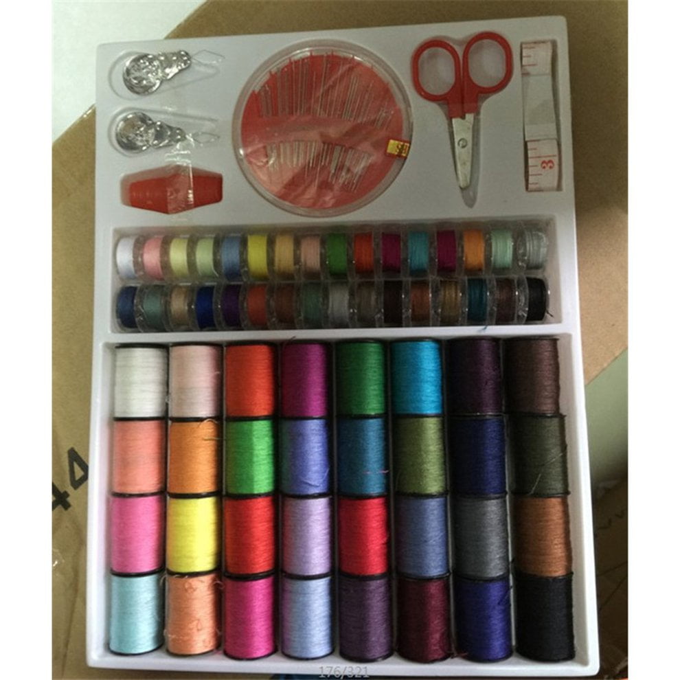 64 Spools Assorted Colors Sewing Threads Needles Set Sewing Tools Kit