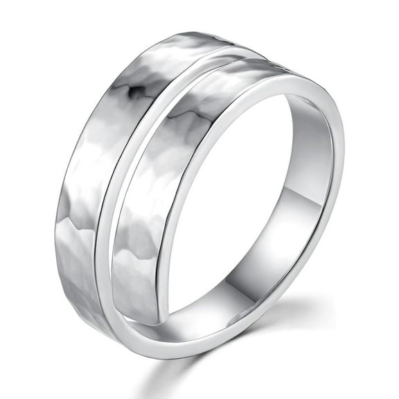 Adjustable Rings for Women,Sterling Silver Rings,Handmade Hammered Adjustable Thumb Women Rings Silver