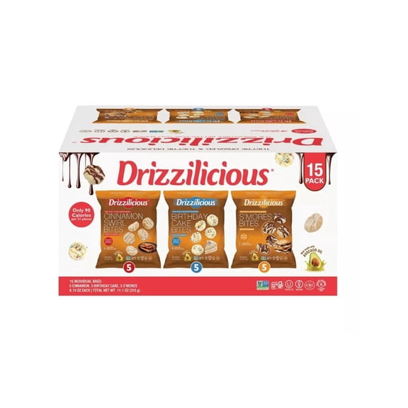 Drizzilicious Drizzled Mini Rice Cake Variety Pack - 11.1oz/15ct