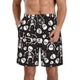 thumbnail image 1 of Balery Skeleton Traje de Baño Estilo Hawaiano para Hombre, Shorts de Secado Rápido con Bolsillos-Small, 1 of 6