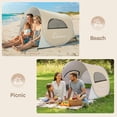 thumbnail image 5 of WolfWise UPF 50+ Easy Pop Up 2-3 Person Beach Tent Sport Umbrella Instant Sun Shelter Tent Sun Shade Canopy, Beige, 5 of 9