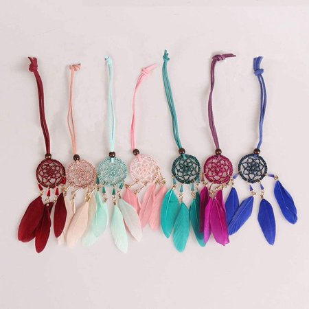 Attrape-rêves Pendentif Pour Rétroviseur De Voiture - Plumes Faites Main - Cadeau De Protection Et Décoration Auto Pour Homme Et Femme